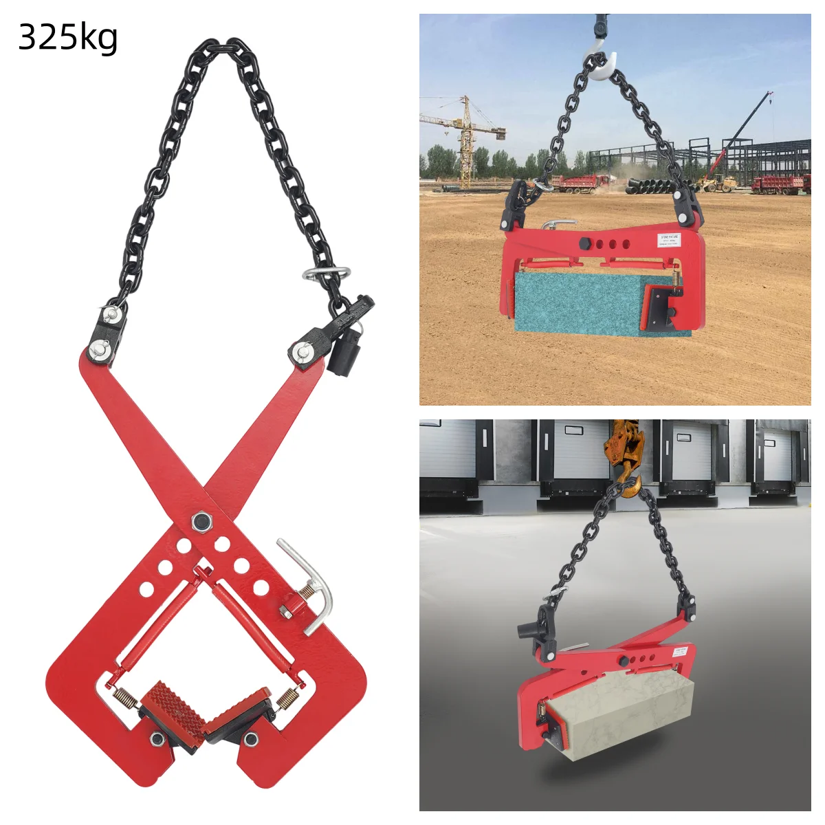 Verstellbare Stein-Hebeklemme, Hebezange, 325 kg Tragkraft, 12–36 cm Öffnung für den Bau, Autobahn, Brücke, Stein, Holzheben