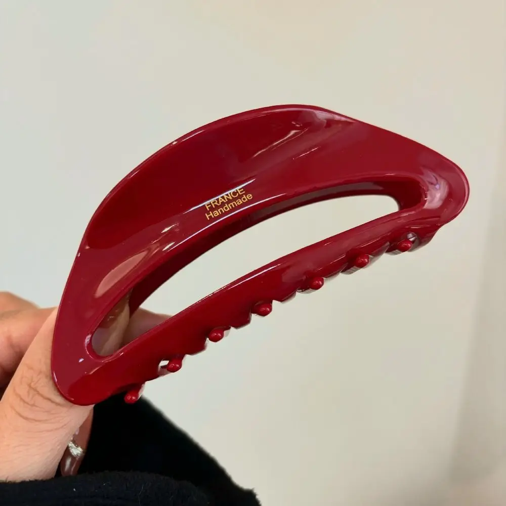 Bold Red Acetate Hair Claw Clip - Large Size