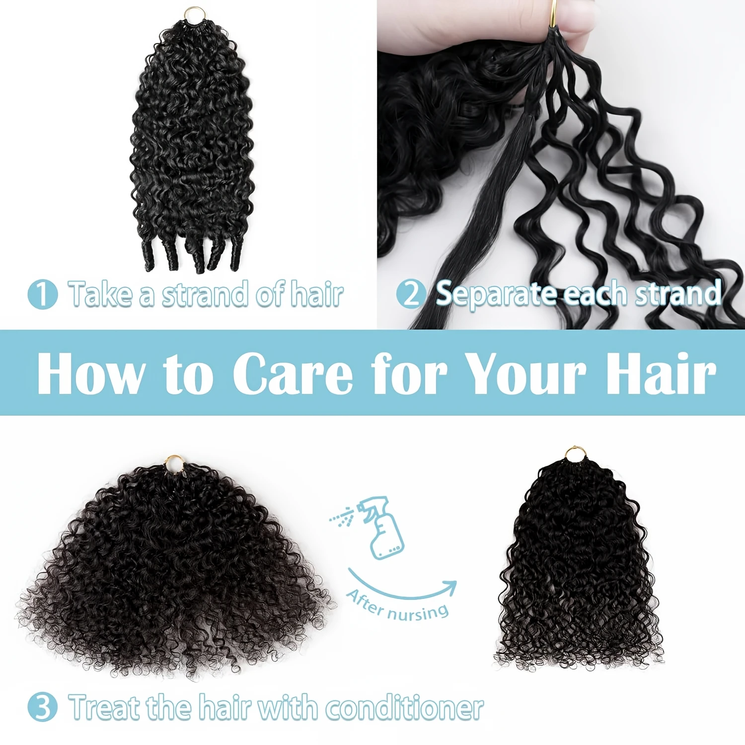 Capelli Umani Ricci Birmani 15A, Senza Nodi, Pre-Separati, Fasci da 50g, Nodi Invisibili Miracolosi per Donne di Colore, Aspetto Naturale - immagine 3