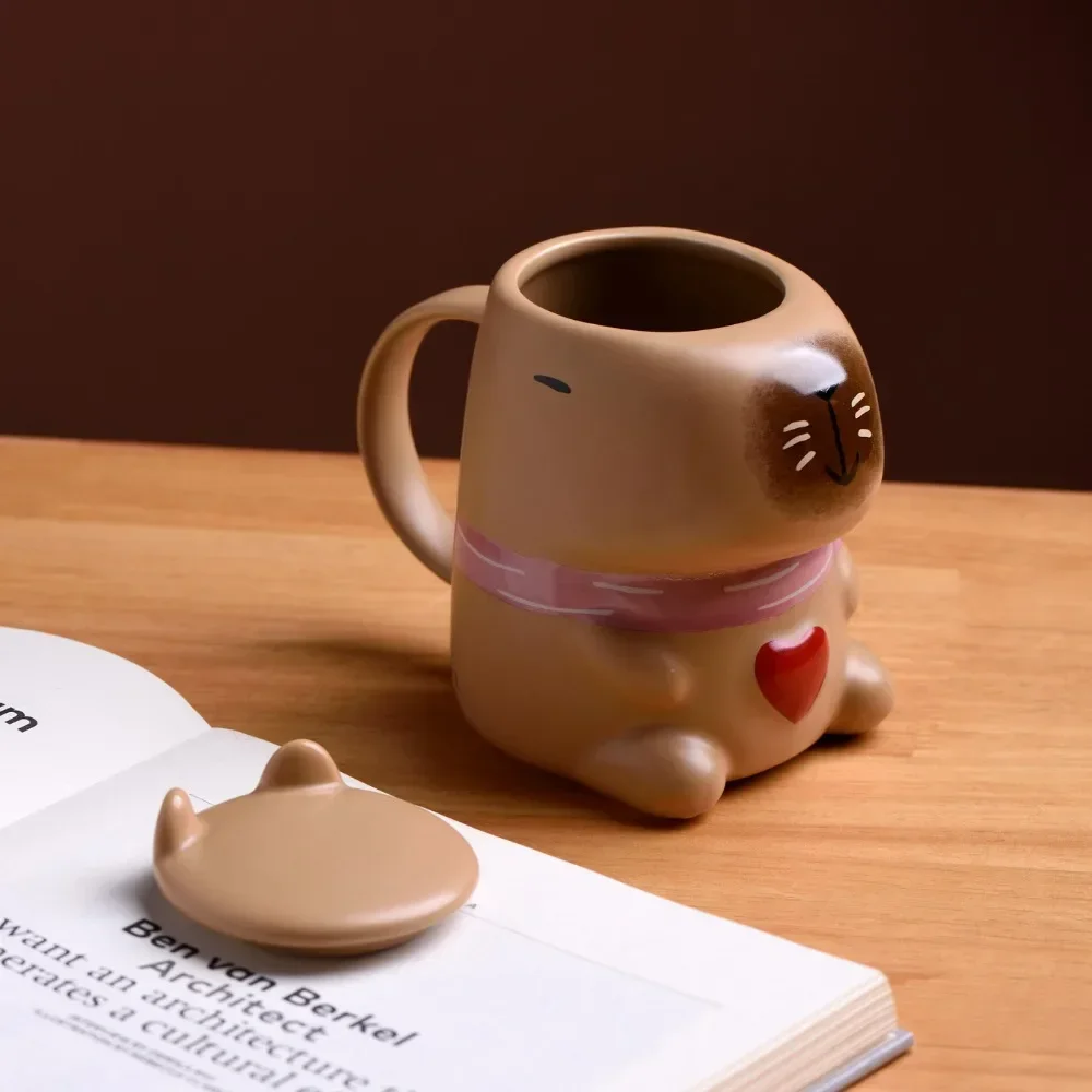 2025 New Ceramic Water Dolphin Cup Capybara Mug Home Breakfast Milk Coffee Mug Cartoon Creative Modeling Cups