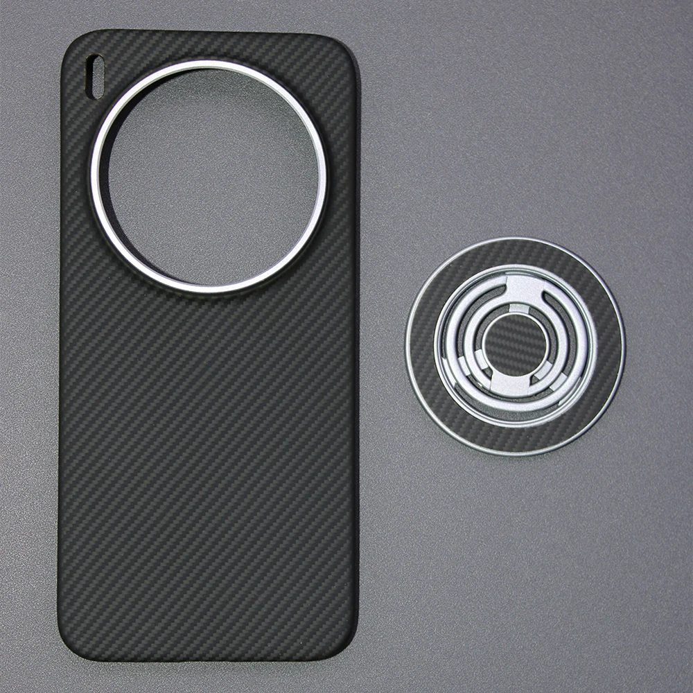 Magnetic Kevlar Aramid Carbon Fiber Slim Case - Black, Lightweight, and Thin