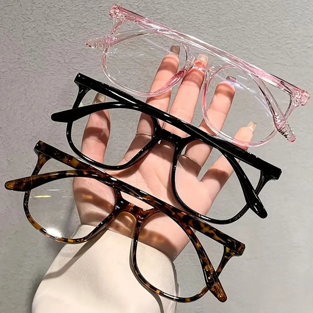 KLASSNUM Anti-Blaulicht-Dekorationsbrille für Damen, transparent, großer quadratischer Rahmen, Computer-Flachlicht-Modebrille 2026 – Detail 12