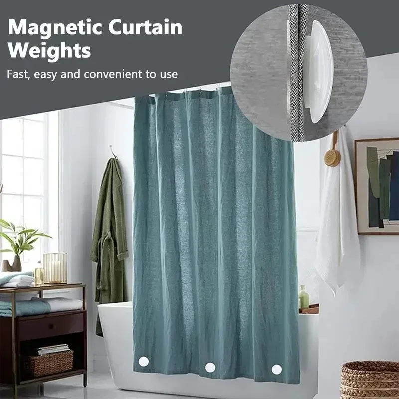 Strong Magnetic Curtains Weights Windproof Shower Curtains Magnet Buckle Reusable Fridge Tablecloth Magnet Button Home Decor