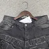 Y/project Retro Washed Distressed Embroidery Patch Logo Straight Loose Jeans Men Women High Quality Hip Hop Fitting Ripped Pants 3