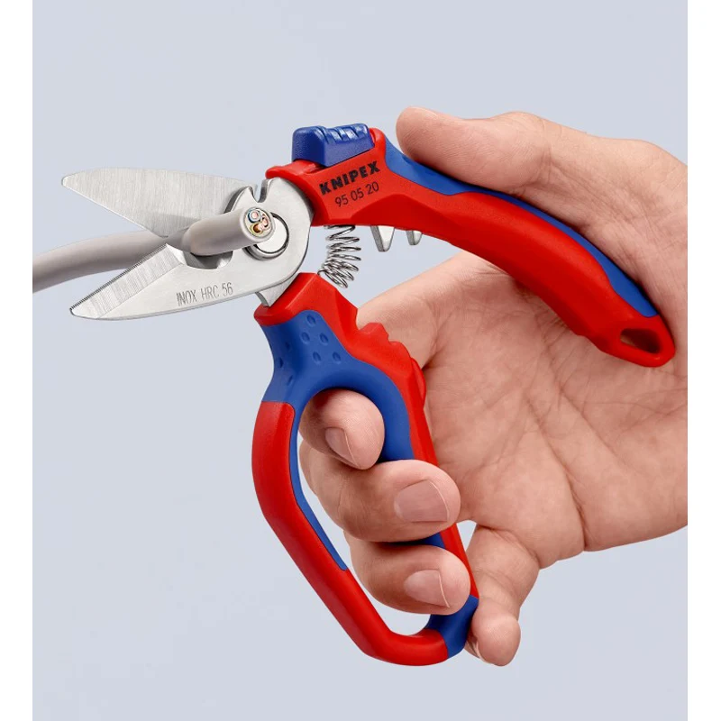 KNIPEX Angled Electrician Scissors for Non-Slip Cut Duty Bent