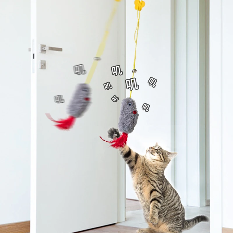 

Имитация мыши, плачущая кошка, игрушки, кошка, поцарапающая веревка, мышь, забавные самостоятельные интерактивные игрушки, выдвижная подвесная дверь, товары для домашних животных