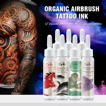 Inchiostro per tatuaggi temporanei per aerografo Impermeabile e resistente al sudore 30ML Body Art Paint Liquit Forniture per tatuaggi all'henné a lunga durata fai-da-te