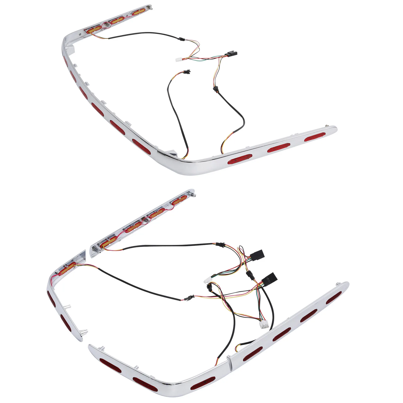 Motorcycle Accessories Rear Trunk Saddlebag Trim With LED Light Set For Honda Gold Wing 1800 GL1800 2001-2011 Motorcycle Clear/Red/Smoke