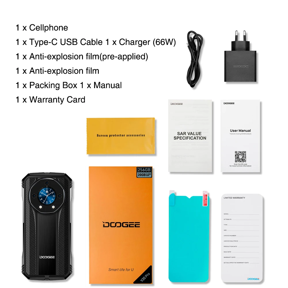 Смартфон DOOGEE S110, прочный, 6,58 дюйма, FHD, Helio G99, 8 ядер, 66 Вт, быстрая зарядка, аккумулятор 10800 мАч