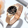OLEVS 8159 Milanese Mesh Women's Quartz Watch with Love Diamonds 4