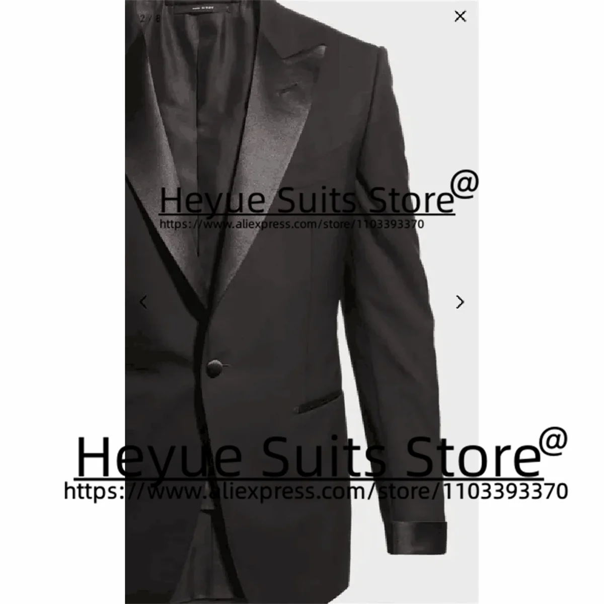 High-end Products Black Wedding Suits For Men Slim Fit Peak Lapel Groom Prom Tuxedos2Pcs Sets Business Male Blazer Costume Homme