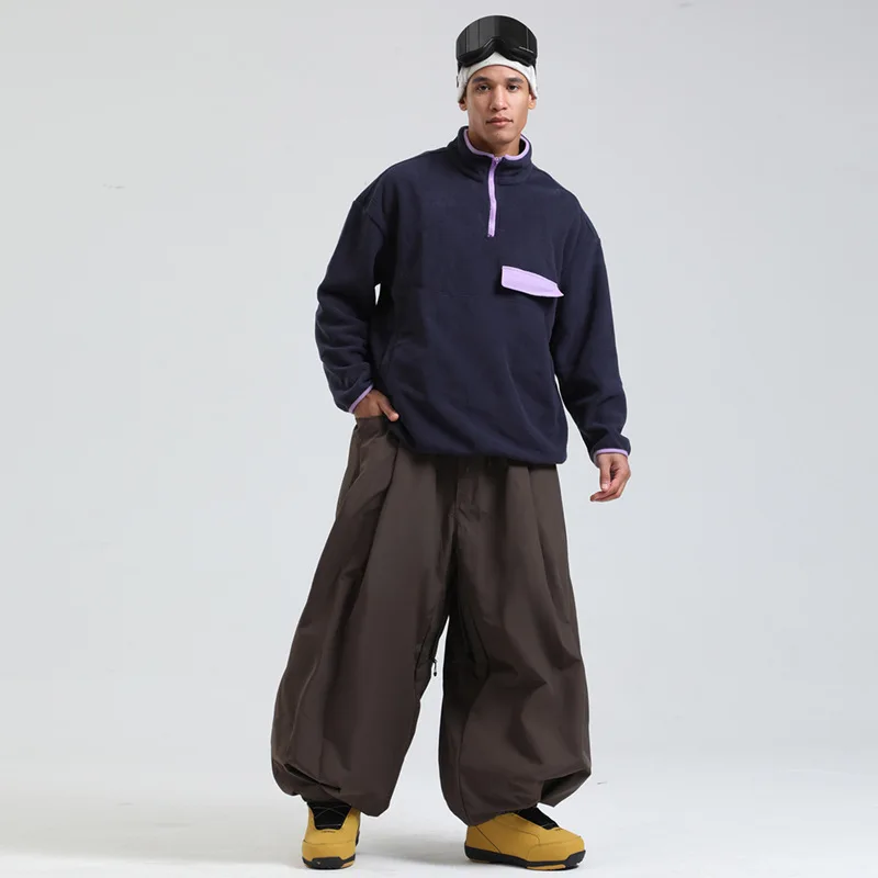 Gsou Snow Fashion Oversized Loose Ski Pants Waterproof Warm Windproof Snowboard Trousers Outdoor Sports Professional Snow Pants 4