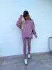 Spring summer 2024 new Shirt  casual loose-fitting sweater tight pants 2 piece suit sets for women 2 pieces trousers sets 5