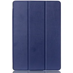 Premium PU Leather Tri - Fold Tablet Case with Smart Sleep Function - Tab A (T290T295)2019 (Dark blue)