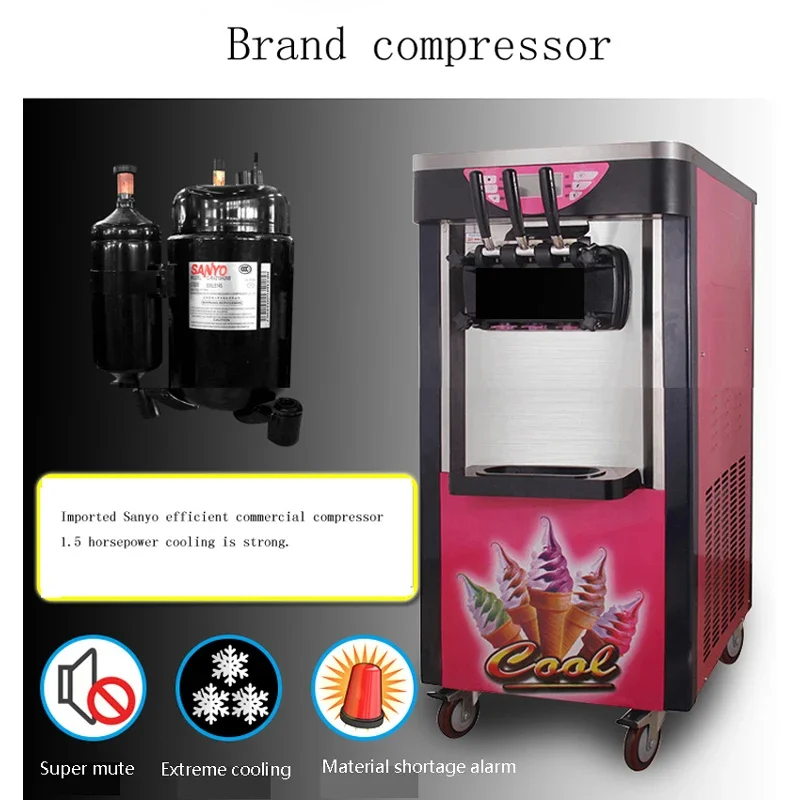 Ice Cream Machine Table Top Hard Ice Cream Yogurt Maker 1400W Automatic Benchtop Gelato Home Appliance Commercial - Image 4