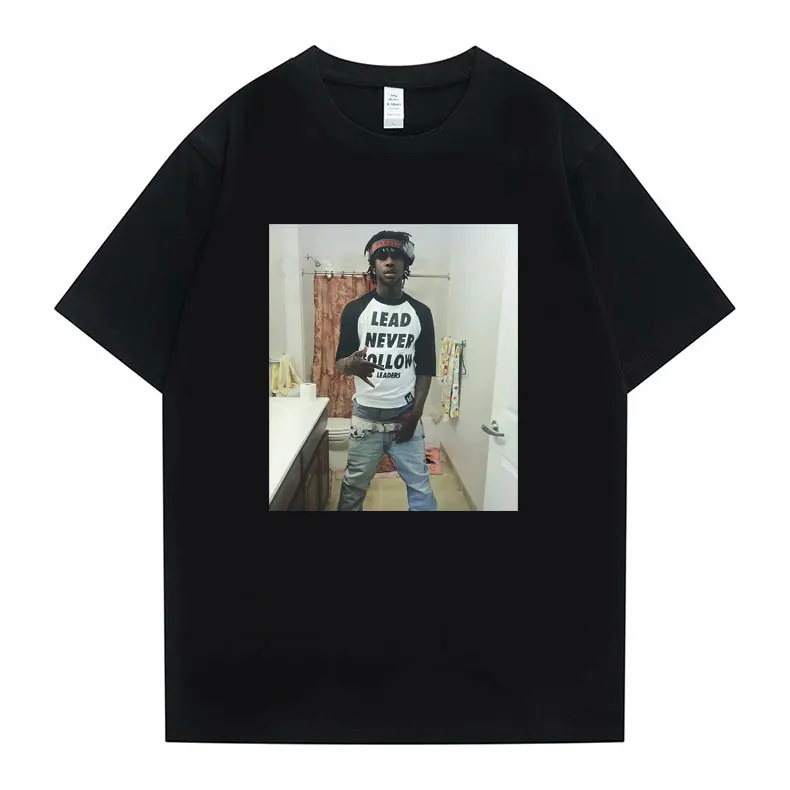 

Rapper Chief Keef Lead Never Follow Leaders Funny Meme T-shirts Male Cotton Tshirt Men Women Hip Hop Casual Oversized T Shirt