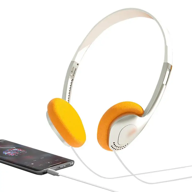 Retro Over-Ear Earphones Lightweight Earphones Vintage Feelings Mini Stereo Headphone High-Quality Sound for Player Home Mobile