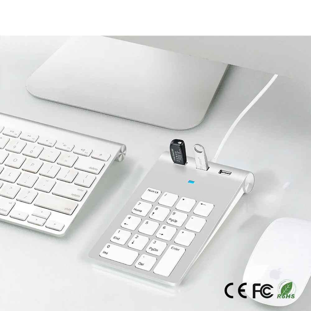 

USB 2.0 Multi-Function Wired Numeric Keyboard HUB Financial Accounting Cashier Computer Keypad