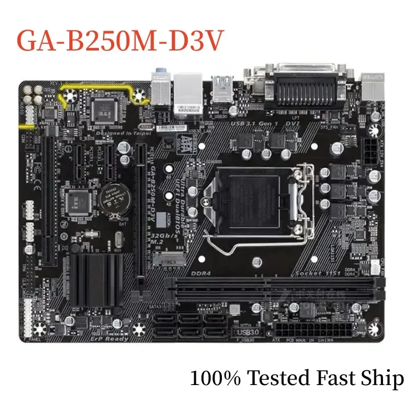 

Для Gigabyte GA-B250M-D3V материнская плата B250 32GB LGA 1151 DDR4 Micro ATX материнская плата 100% протестирована Быстрая доставка