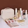 PU Large Capacity Tote Makeup Bag Portable Travel Organizer Tolietry Cosmetic Storage Bag Luxury Women Double Layer Pouch 2