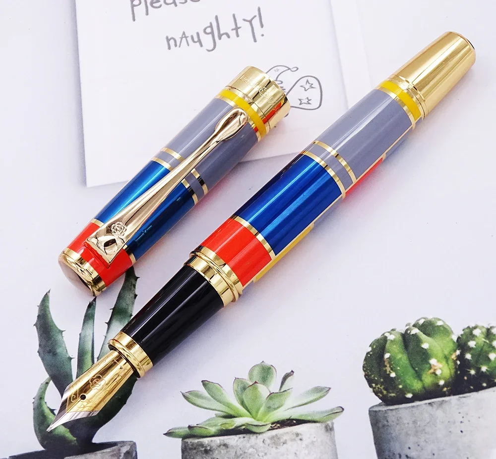 Hero 767 Fountain Pen with Golden Trim  Fashion Colored  Ink Pen Iridium Medium Nib Great for Gift Graduate Business Office