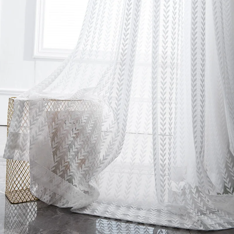 1PC Japanese Lace Gauze Wheat Hollowed Out Curtains for Living Room 2