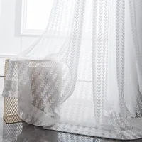 1PC Japanese Lace Gauze Wheat Hollowed Out Curtains for Living Room 2