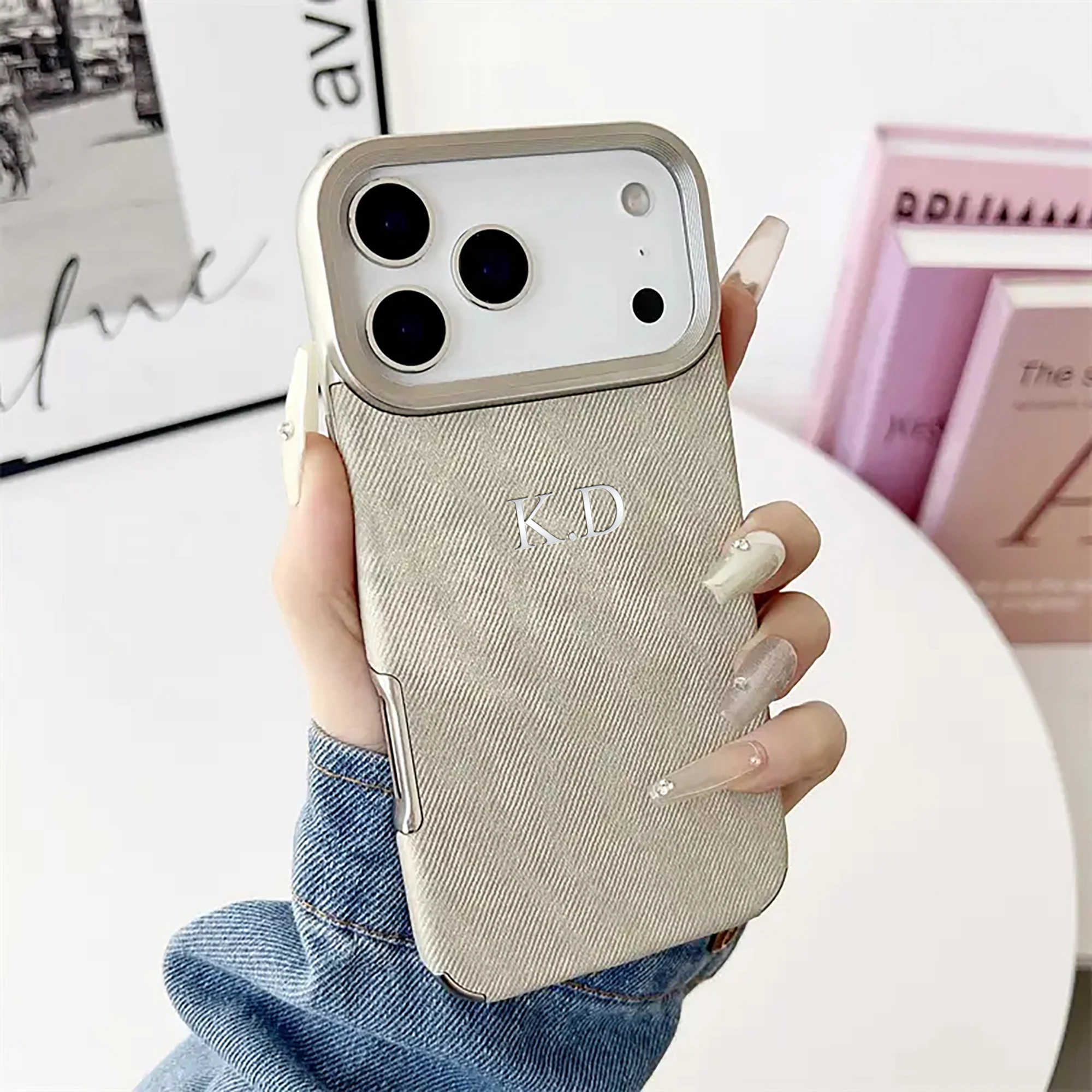 Custom Name Luxury Plating Cowboy Pattern Faux Leather Case for