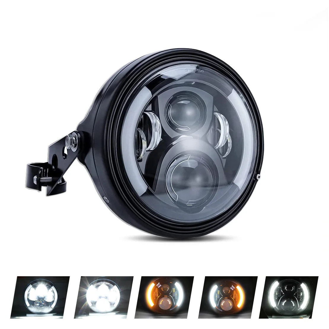 

SKTYANTS 7" 7 Inch LED Headlights with 7 Inch Housing Housing Bucket DRL Turn Signal Lights Motorcycle