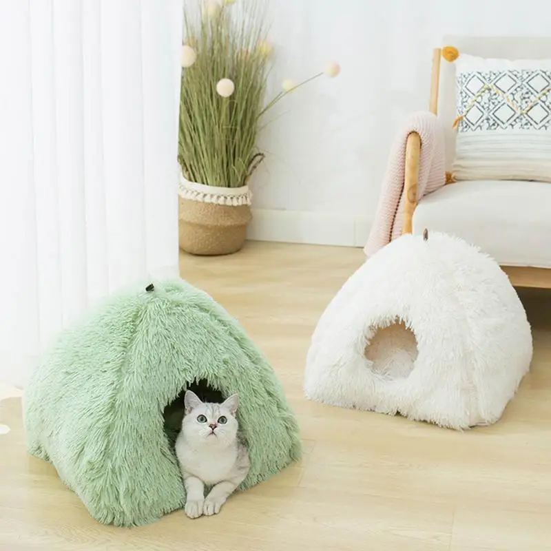 

Hot Pet Cat Bed Indoor Kitten House Warm Cat Tent House Pet Bed Cats Cave Cute Sleeping Mats Deep Sleep Pet Nest Dog House