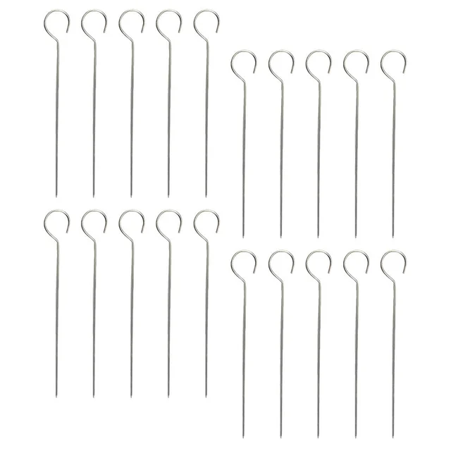 20 Db Rozsdamentes Acél Lúd Farok Tű Hús Húr Nyárs Fém Kabob Yakitori Grill Zöldségek
