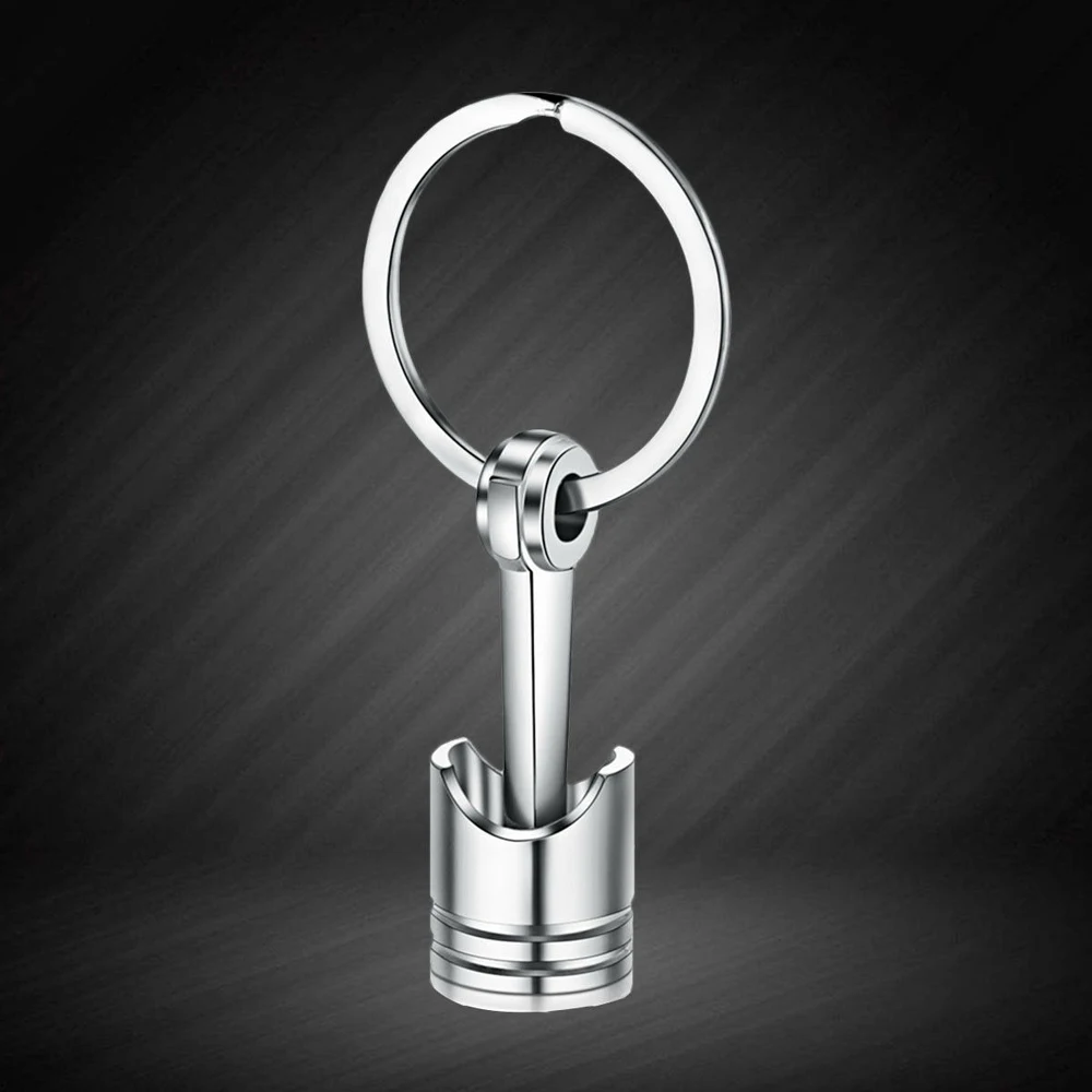 

1Pc Car Engine Metal Piston Style Keychain Key Ring Creative Model Keyring Keyfob Key Pendant KeyChain Decor Car Accessories