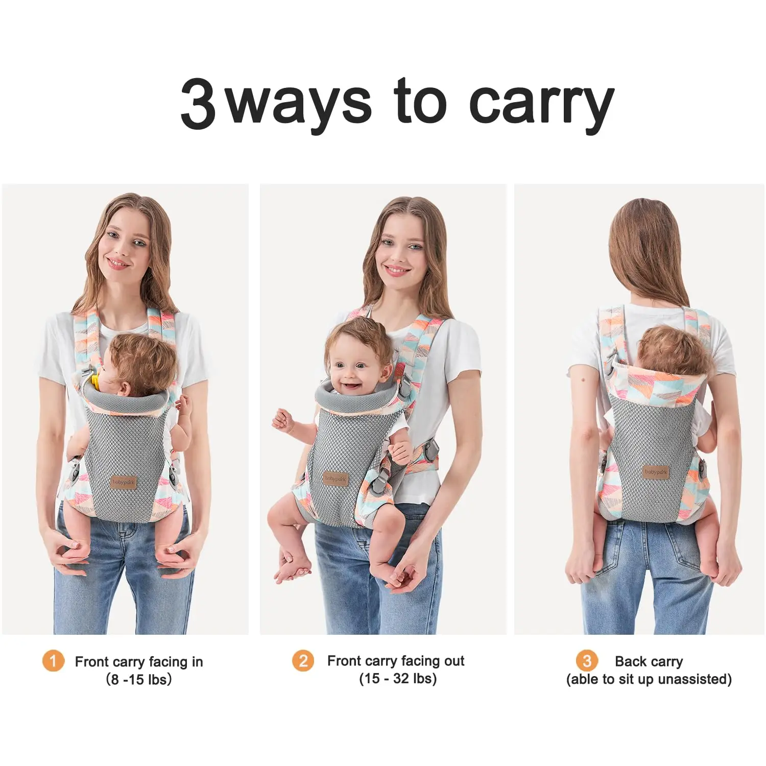 Baby Sling Carrier, Infant Holder Kangaroo Bag Backpack, 3 - 18 Months Multi-function Baby Accessories 6
