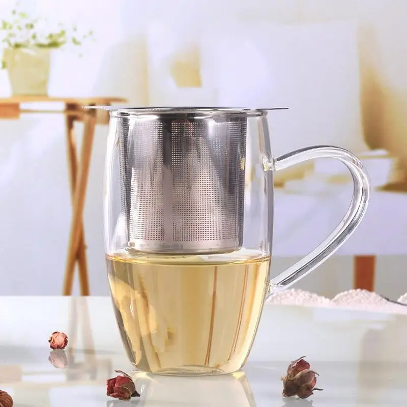 Tea Infuser with Handle Stainless Steel Tea Diffuser Fine Mesh Filters Hanging On Teapots Mugs To Steep Loose for Hot Pot