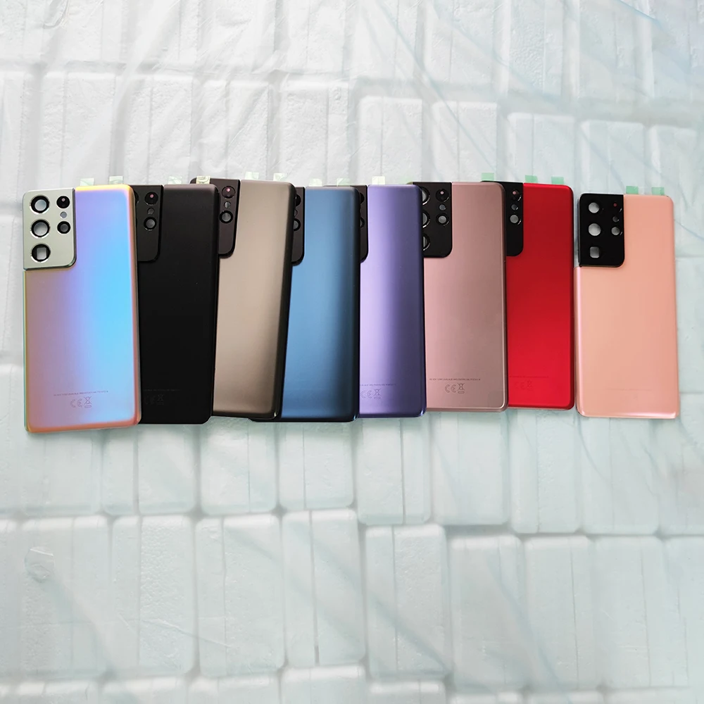 Phone Back Cover For Samsung Galaxy S21 Ultra 5G Back Door Replacement Hard Battery Case Rear Housing With Adhesive