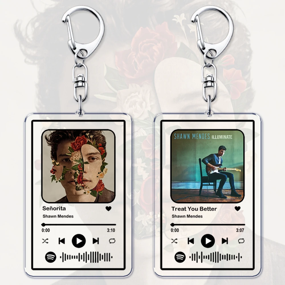 Pop Singer Music Keychains for Women Accessories Bag Señorita If I