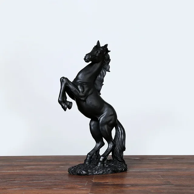 Statue de cheval en résine dorée blanche et noire, figurine nordique, ornements abstremberg pour FigAuckland, sculpture intérieure, chambre, décoration d'intérieur 4