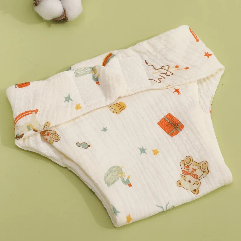 Baby Reusable Taped Diaper Cartoon Baby Training Pants Infant Shorts Nappies Panties Changing Underwear Cloth baby training pants cloth diapers