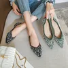 2022 Woman Luxury Shoes Big Size 34-43 Paillette Flats Heels Ballerina Ladies Pointed Toe Loafers Ballets Shoes Dressy Femmes 4