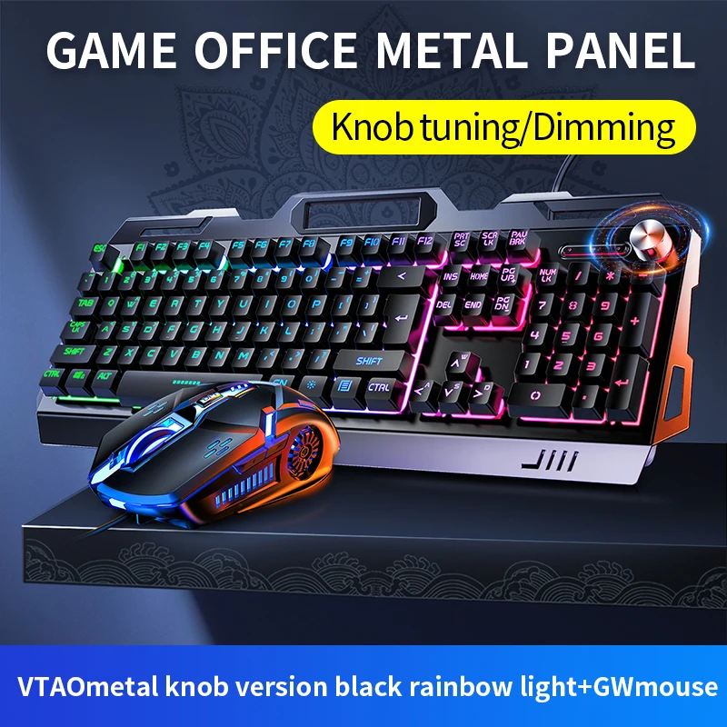 

3 in1 Gamer Mechanical Keyboard and Mouse and Mouse Pad Kit Combo Set with RGB Backlight USB Wired Keyboard for Pc Laptop Gaming