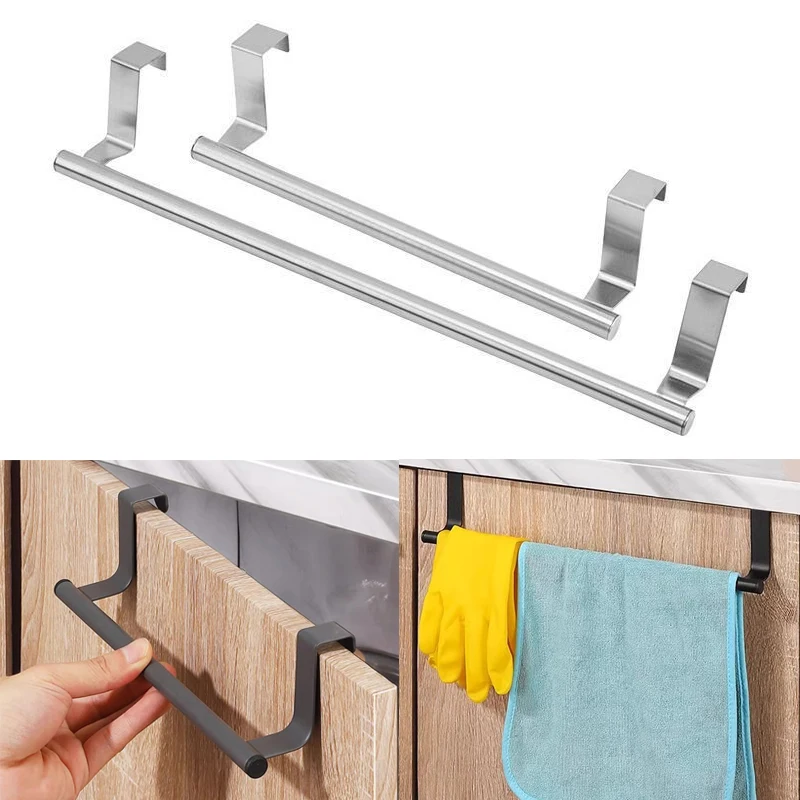 Stainless Steel Towel Rack Kitchen Towel Holder Sink Accessories Bathroom Towel Holder Under Sink Organizer SNJ004 1