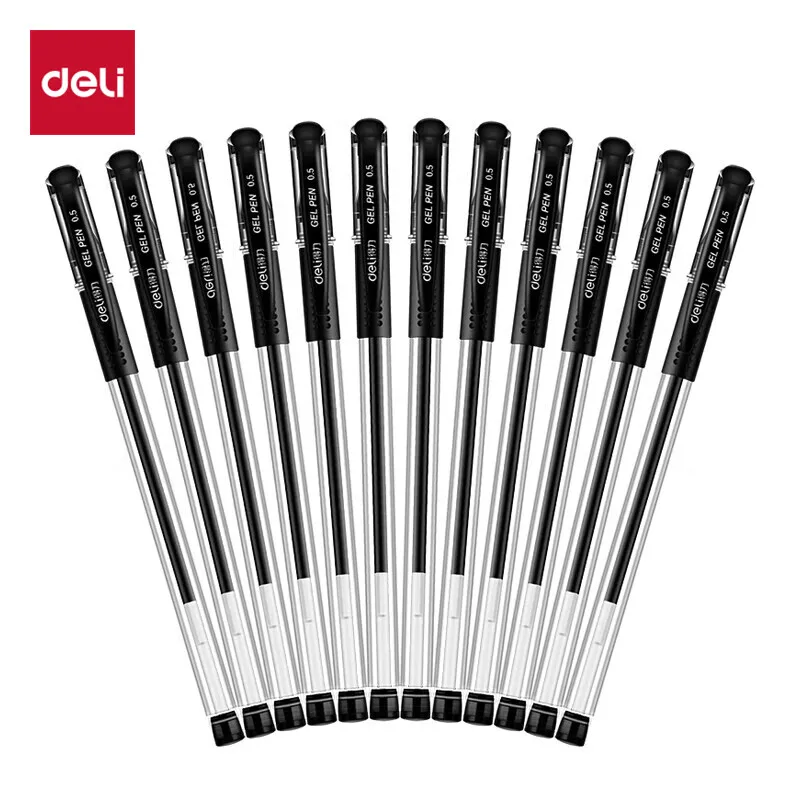 Deli 0.5mm Hotselling Classic Office Supplies Ballpoint Pen Signing Pens Black and Red 12 Pack per Box