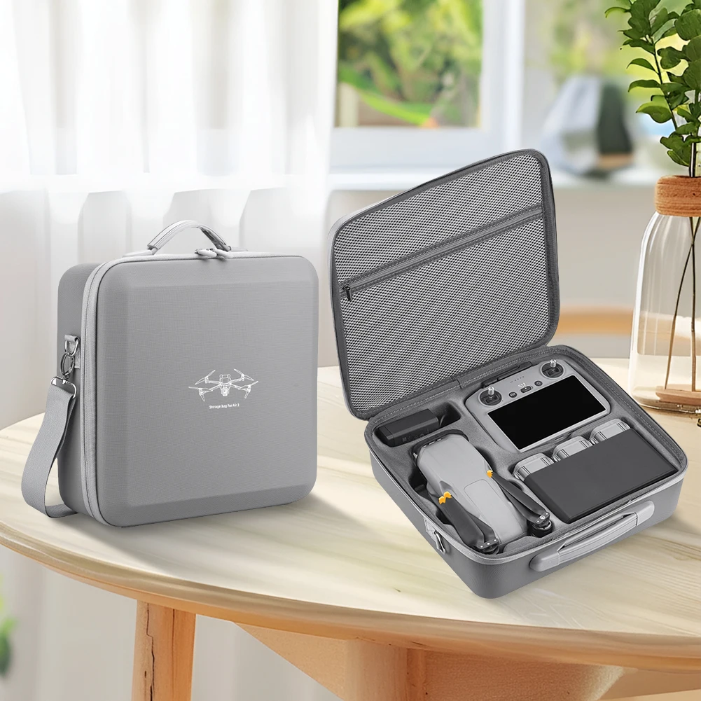 Handheld Carrying Box PU Protective Bag for DJI Air 3/Air 3S Drone Accessories Waterproof Storage Bag with Shoulder Strap