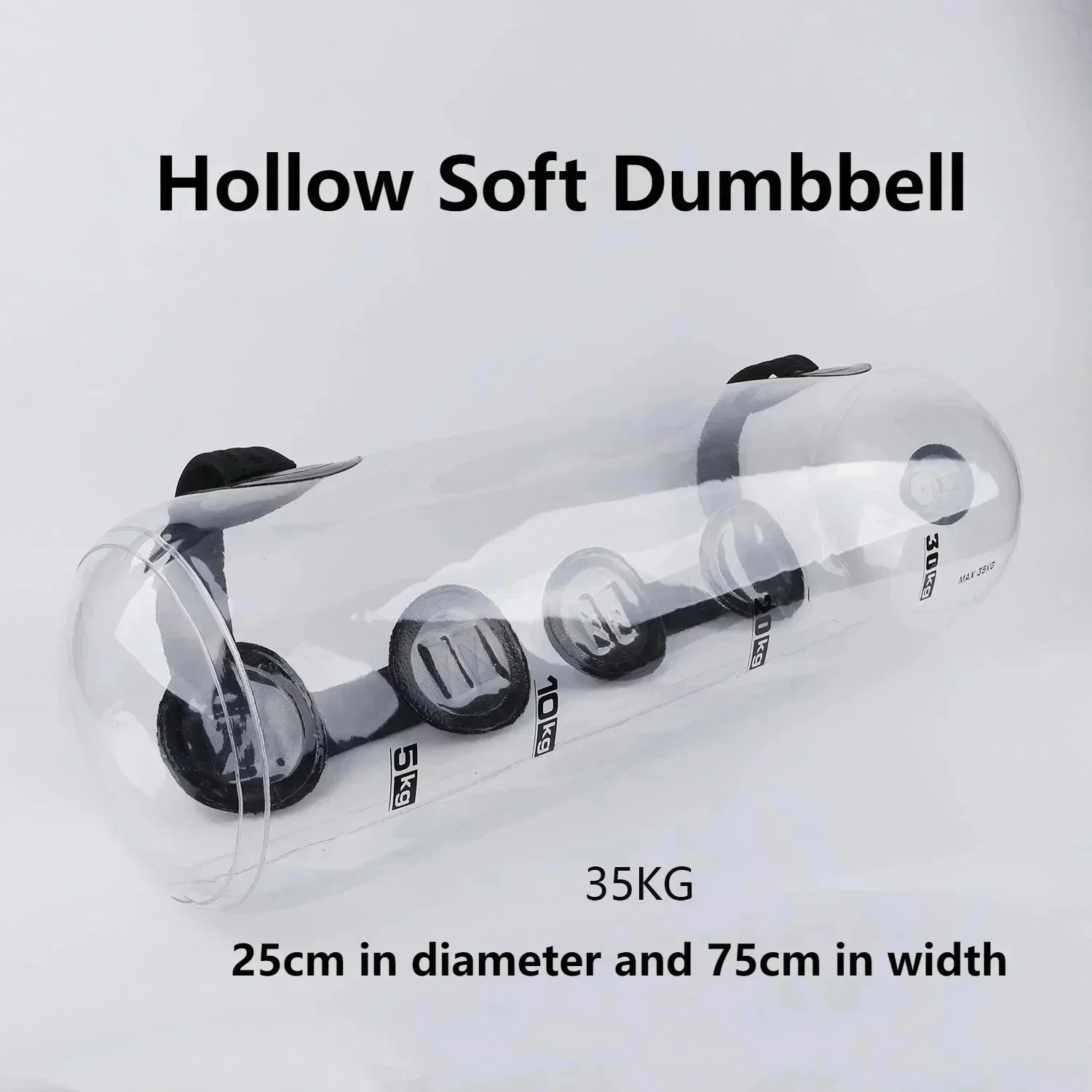 35kg Transparent Fitness Water Bag Water Injection Weight-bearing Software Dumbbell Portable Energy Column Strength Training