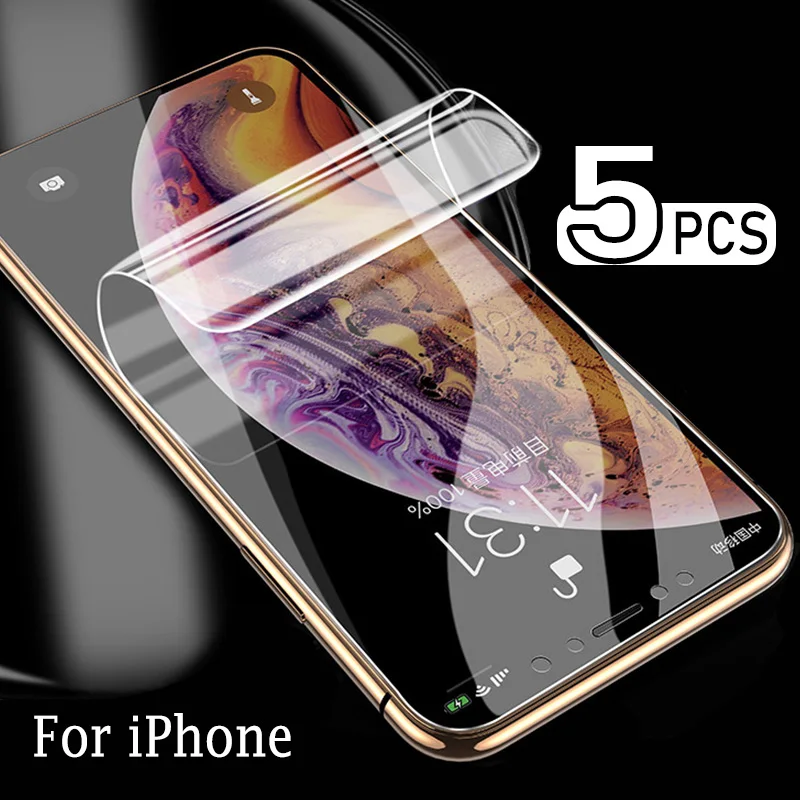 

5Pcs Hydrogel Film for iPhone 14 11 13 Pro Max Mini Soft gel Film for iPhone 8 7 6S Plus SE2022 XR XS Maximum Screen Saver