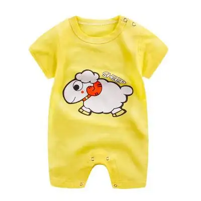 0-2years Children Summer Cartoon Cute Cotton O-neck New Style Rompers Baby Boys And Girls  Unisex Bodysuits Print Short Sleeve Bamboo fiber children's clothes Baby Rompers