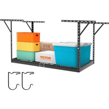 VEVOR Overhead Garage Storage Rack, 36x72/36x96/48x96 in Garage Ceiling Storage Racks, Heavy Duty Adjustable Rolled Steel Racks 1