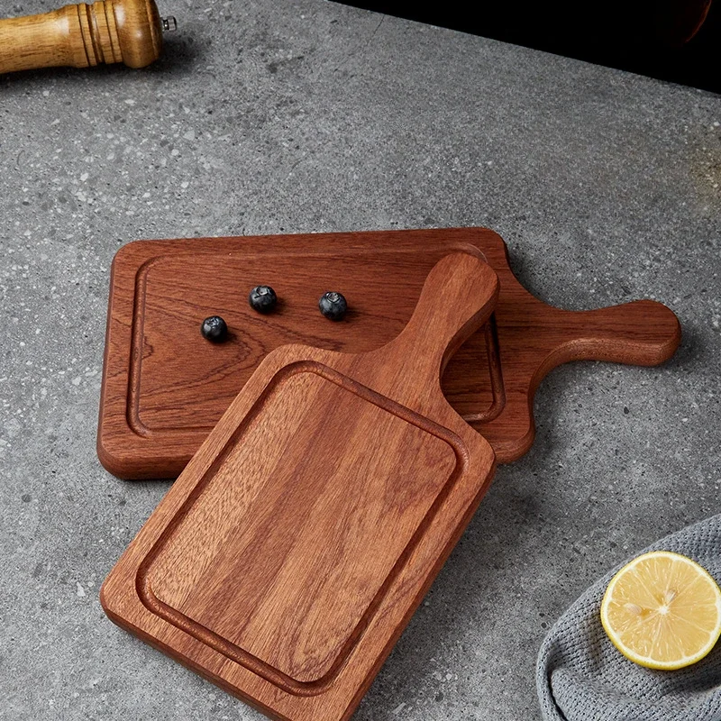 Ebony wood cutting board walnut wood steak plate wooden dinner plate pizza tray party special bread restaurant supplies
