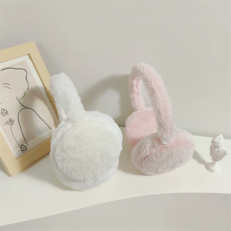 Winter new ear muffs simple versatile plush solid color ear warmer anti-cold warm protection men and women