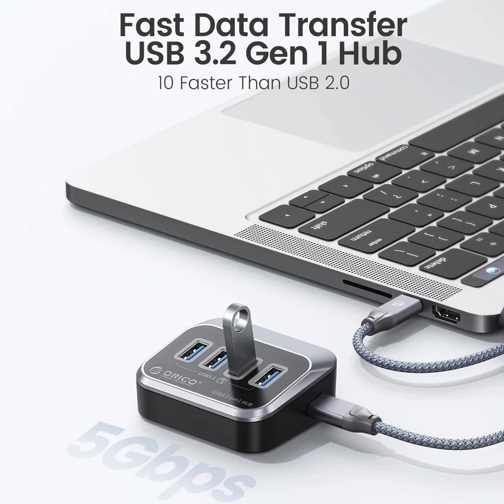 Orico-abs Hub Alimentado com Adaptador de Energia Usb tipo c Leitor de Cartão Divisor 5gbps Carregamento Pd18w Desktop Acessórios pc Pd18w - Imagem 5